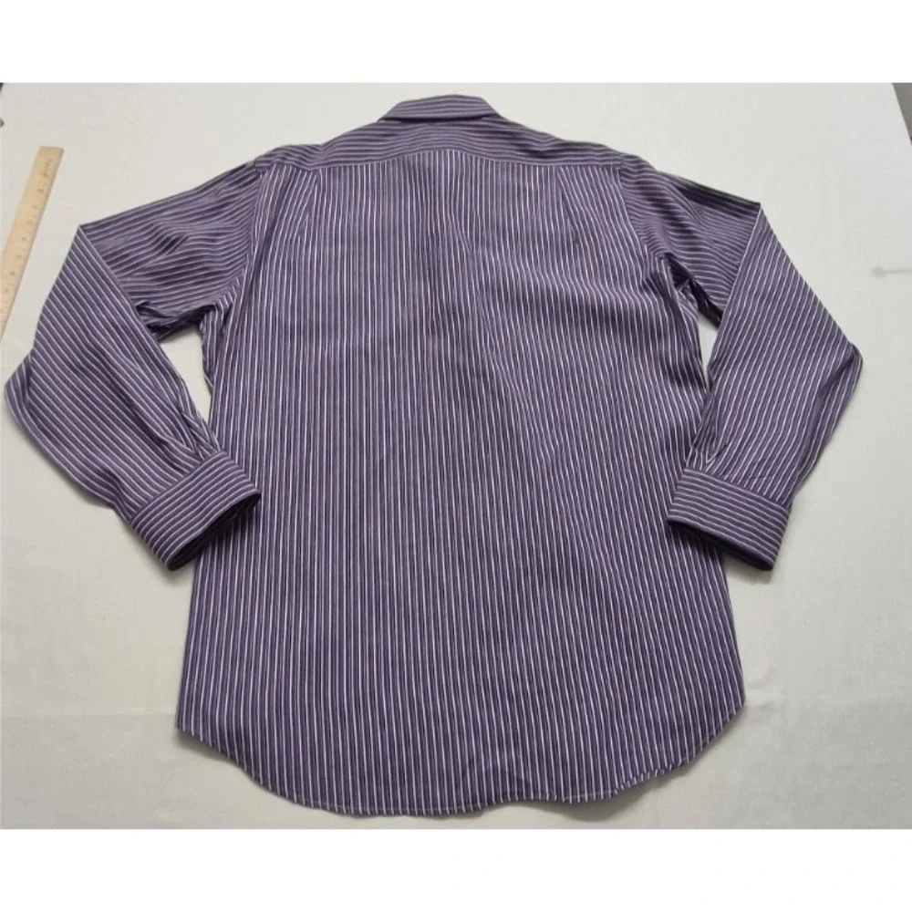 Polo Ralph Lauren Men's Micro Stripe Purple Dress Shirt Curham Classic 16 34/35‎